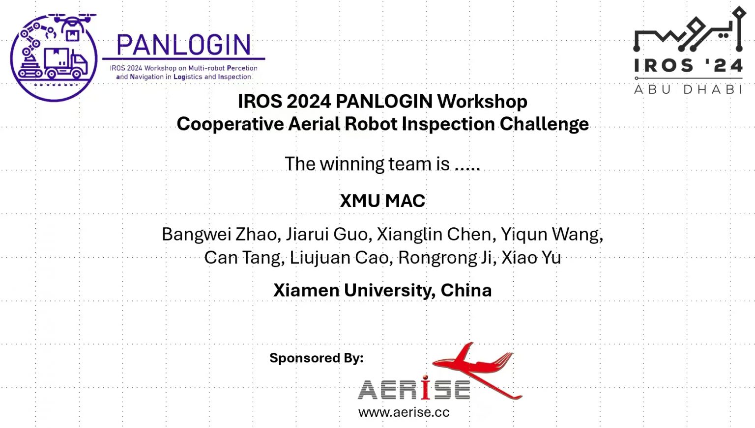 Aerise support for the CARIC cooperative aerial robotics challenge at IROS 2024
