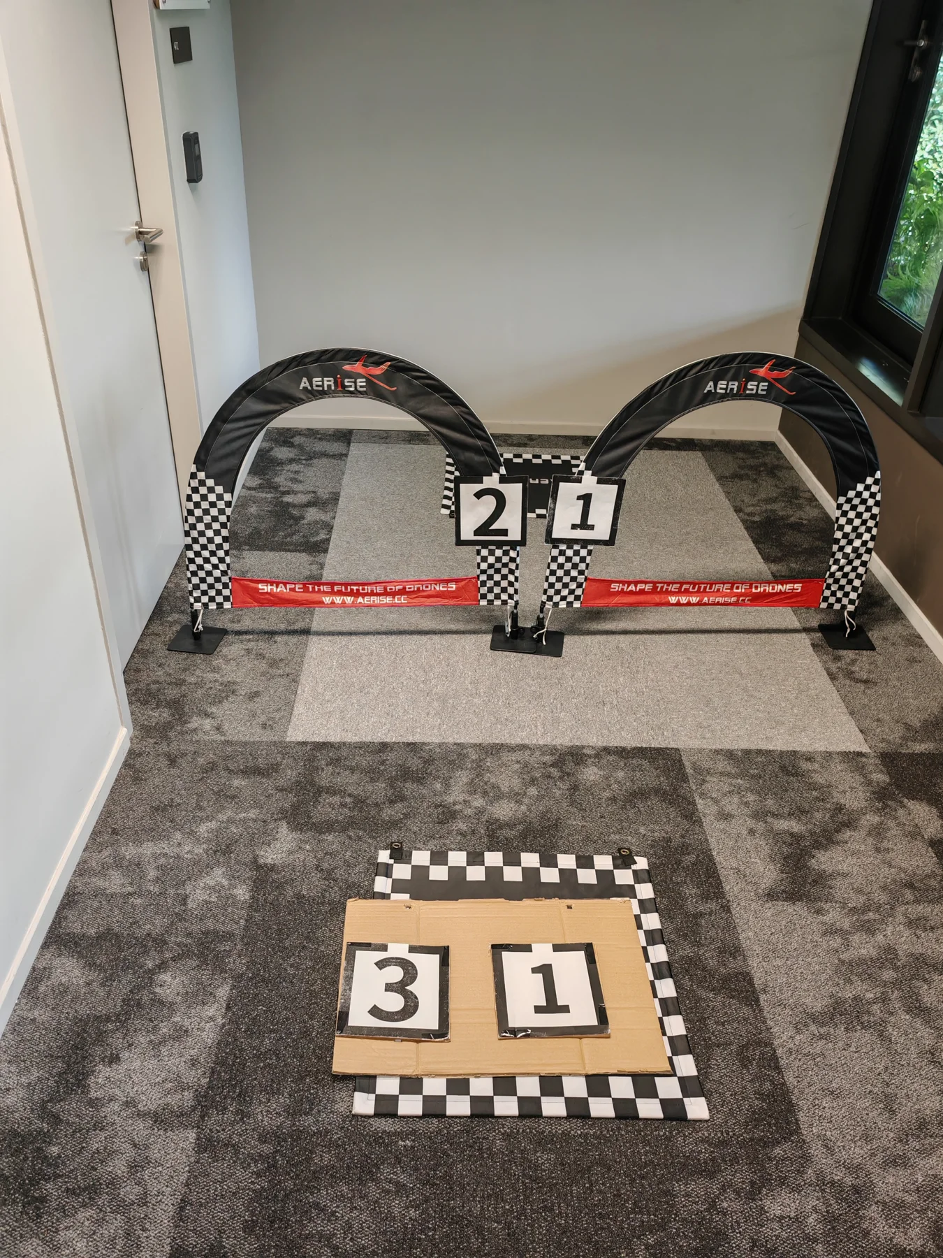 Singapore STEM Course Modules Numbered AERISE drone challenge gates and landing markers from the July 2025 programme